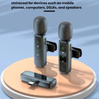 Wireless Collar Clip Microphone Smart Noise Reduction Mini Microphone, J82 Dual Mic 3 In 1 Interface 8pcs /Set, J81 1 To 2 Type-C Interface 9pcs /Set