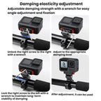 For GoPro HERO13 Black Action Camera Magnetic Quick Release Bike Mount Outdoor Cycling Tilt Shooting Bracket, 360 Degree Damping Rotary, 180 Degree Adjustable