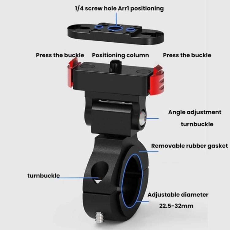 Action Camera Magnetic Quick Release Bike Mount, For GoPro HERO13 Black /12 Black /11 Black/10 Black/9 Black/8 Black, 360 Degree Damping Rotary, 180 Degree Adjustable