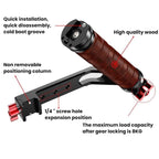 Gimbal Wooden Handle Chute Snail Gimbal Side Handle Grip,For DJI RS 4 Mini / 4 PRO / 3 / 3 Mini / 3 PRO / 2, Single Handle, With Chute, With Chute And Snail Gimbal