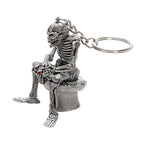 Car Key Rings Toilet Skulls Keychain Cool Purse Bag Decor Key Chain Rubber Mini Auto Keyfob Car Styling Interior Accessories, Skull Shape