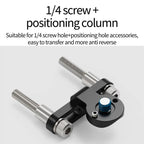 Bicycle Stem Camera Mount Cycling Front Light Bracket For Shooting, 1/4 Arri Positioning, 1/4 Front Rear Adjustment, 3 Card One Click Clamping, 1/4 Universal Damping Adjustment, 3 Card 360 Degree Damping Rotation Adjustment, 17mm Ball Head