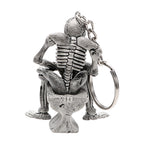Car Key Rings Toilet Skulls Keychain Cool Purse Bag Decor Key Chain Rubber Mini Auto Keyfob Car Styling Interior Accessories, Skull Shape