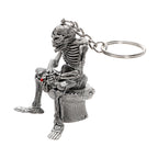Car Key Rings Toilet Skulls Keychain Cool Purse Bag Decor Key Chain Rubber Mini Auto Keyfob Car Styling Interior Accessories, Skull Shape
