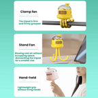 Octopus Clip-On Handheld Silent Bladeless Fan For Strollers, Oscillating White, Oscillating Pink, Oscillating Yellow, Non-oscillating White, Non-oscillating Pink, Non-oscillating Yellow
