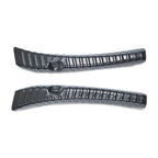 For Tesla 2024+ Model 3 Highland Stainless Steel Trunk Sill Guard, Carbon Fiber Texture, Black Brushed Finish, Silver