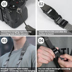 Cwatcun D213  Medium Universal Camera Shoulder Strap Matte Leather Quick Release Strap, D213