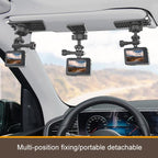 Car Sun Visor Bracket Panoramic Sports Camera Phone Vehicle Mount Base, With Phone Clip