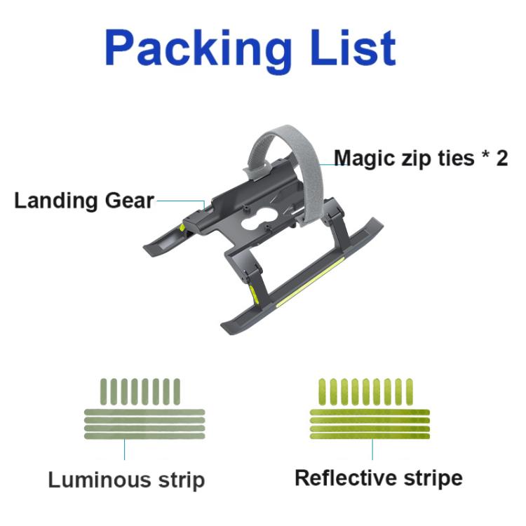 For DJI Mavic 4 Pro Drone YX  Foldable Heightening Landing Gear with Reflective Strips