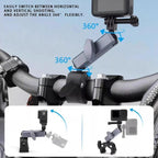 For GoPro / DJI / Insta 360 Action Cameras Cycling Bracket Bike Motorcycle Handlebar Mount, Standard 5 In 1, With 15cm Extension Rod