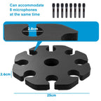 Universal Microphone Stand Holder with 8 Mic Storage Compatible with Most Tripods, 8 Mic Storage