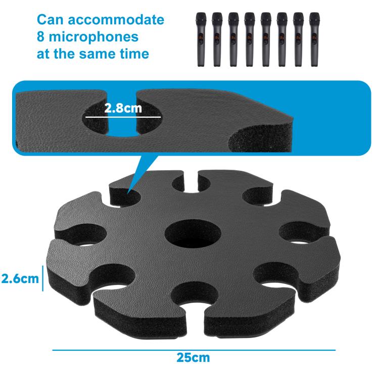 Universal Microphone Stand Holder with 8 Mic Storage Compatible with Most Tripods, 8 Mic Storage