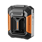F66 Rechargeable Waist-Mounted Clip Fan With 3-Speed Settings & LED Flashlight Hands-Free Cooling For Construction, Outdoor Work, Hiking, F66 Orange, F66 Green