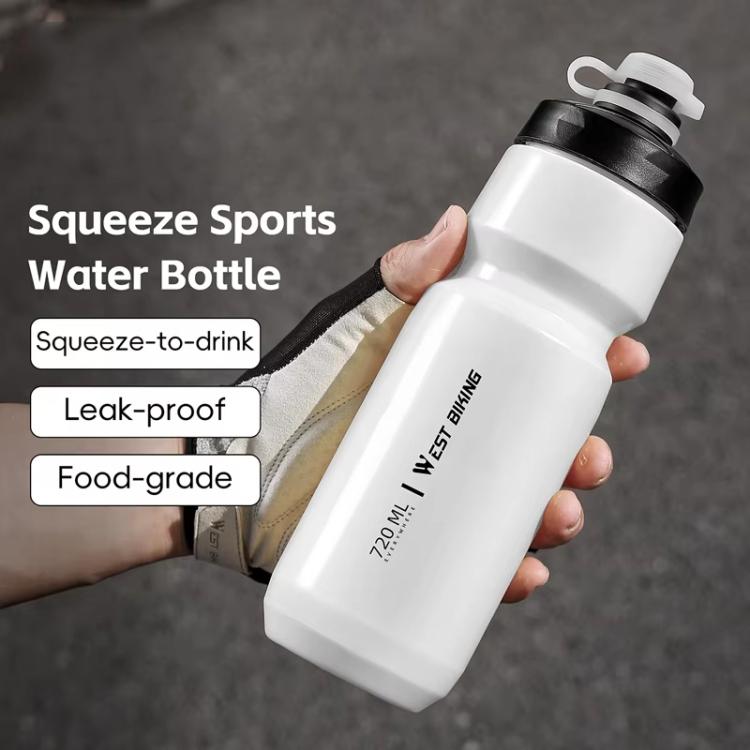 WEST BIKING 720ml Bike Water Bottle for Cycling Leak-Proof Squeeze Design Portable Sports Hydration Bottle, 720ml White Wide, 720ml Yellow Wide, 720ml Yellow, 720ml White