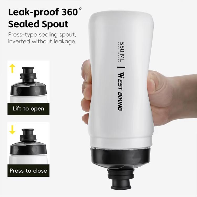 WEST BIKING 720ml Bike Water Bottle for Cycling Leak-Proof Squeeze Design Portable Sports Hydration Bottle, 720ml White Wide, 720ml Yellow Wide, 720ml Yellow, 720ml White