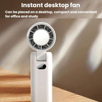 WT21 Handheld Cooling Fan Foldable Ice Pack Fan With Battery Level Display