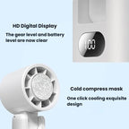 WT21 Handheld Cooling Fan Foldable Ice Pack Fan With Battery Level Display