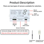 Graffiti WIFI Temperature Dry Contact Switch Module APP Remote Control Switch, Supports Google / Alexa Voice, With 1m Cable, With 2m Cable, Humidity+Integrated 1m Cable