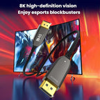 DP2.1 Male To Male 8K 60Hz HD Fiber Optic Cable For TV Computer Monitors Projectors, 10M, 15M, 20M, 25M, 30M, 40M, 50M