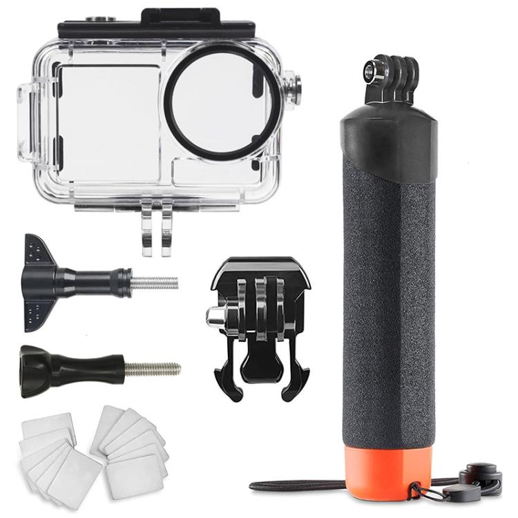 For DJI Action 5 Pro/4/3 Waterproof Diving Case with Buoyancy Float Stick Kit Includes Anti-Fog Inserts, Mounting Base, For DJI Action 5 Pro/4/3