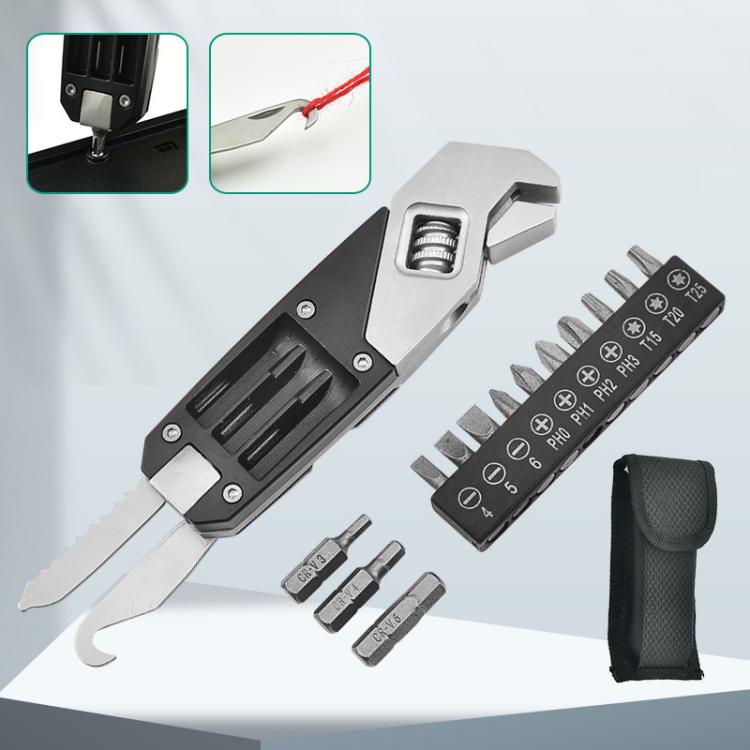 Folding Hex Key Screwdriver Stainless Steel Adjustable Wrench EDC Multi-Function Tools, 8 In 1