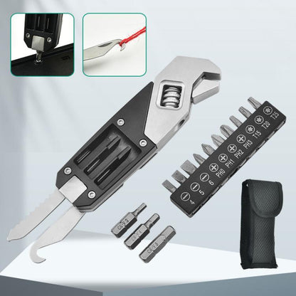 Folding Hex Key Screwdriver Stainless Steel Adjustable Wrench EDC Multi-Function Tools, 8 In 1