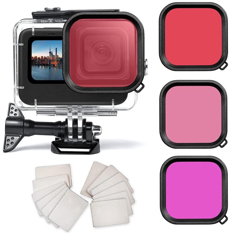 Waterproof Case Filter Dive Accessory Kit For GoPro HERO12 Black /11 Black /10 Black/9 Black, For GoPro HERO12 Black /11 Black