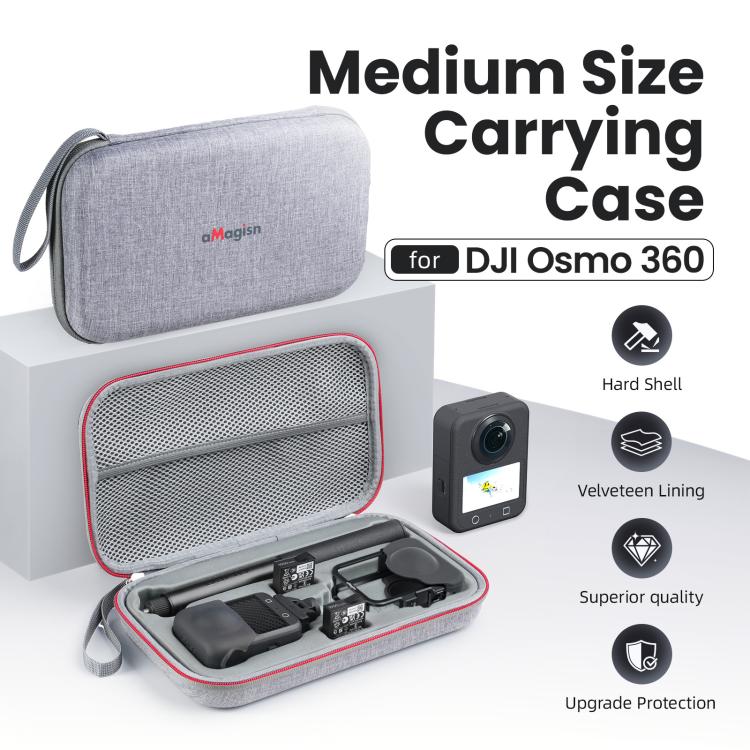 For DJI Osmo 360 aMagisn Mid-Size Storage Case Durable Organizer Bag With Detachable Inner Tray, Mid-Size