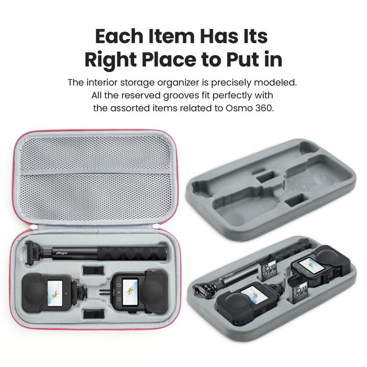 For DJI Osmo 360 aMagisn Mid-Size Storage Case Durable Organizer Bag With Detachable Inner Tray, Mid-Size