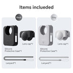 For DJI Osmo 360 Camera aMagisn Silicone Body Cover Set with Lens Cap & Neck Lanyard