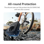For DJI Osmo 360 Camera aMagisn Silicone Body Cover Set with Lens Cap & Neck Lanyard