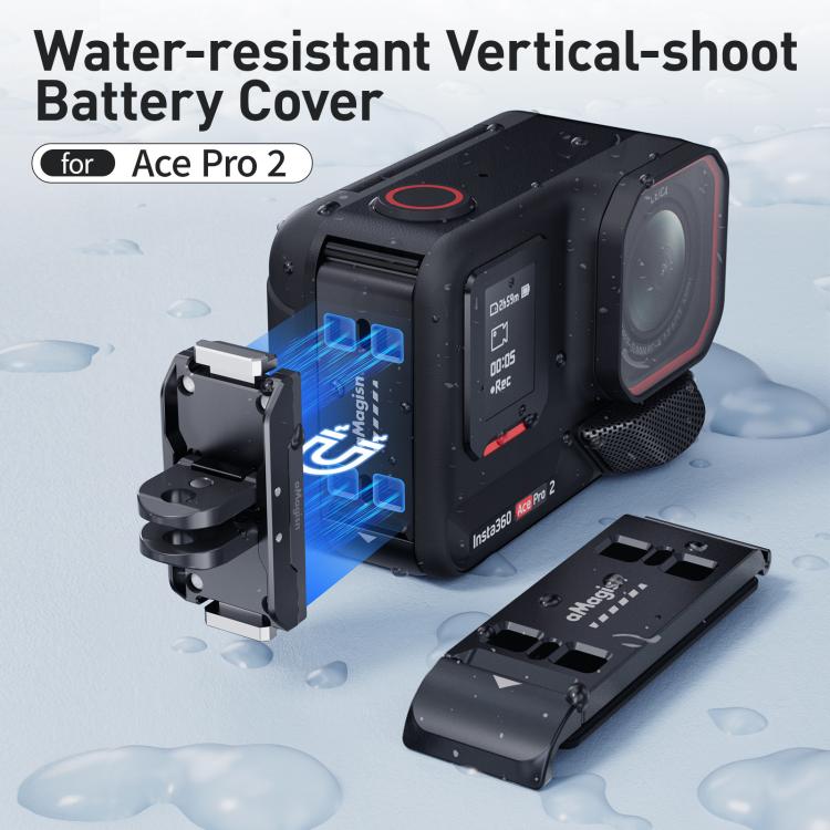 For Insta360 Ace Pro 2 aMagisn Water-resistant Vertical Shooting Battery Side Cover Compatible with Quick-Release Adapters
