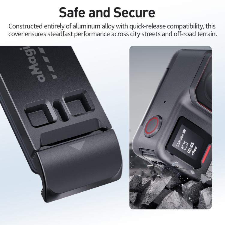 For Insta360 Ace Pro 2 aMagisn Water-resistant Vertical Shooting Battery Side Cover Compatible with Quick-Release Adapters