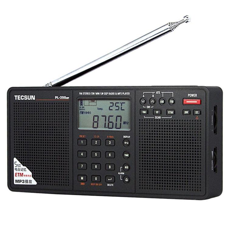 TECSUN PL-398MP Stereo Portable Full-Band Digital Tuning Radio Support SD Card Playback, PL-398MP