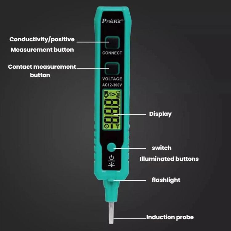 ProsKit NT-320-C Multifunctional Electrical Tester Pen Wire Break Detection Digital Display Induction Test Pen, ProsKit NT-320-C