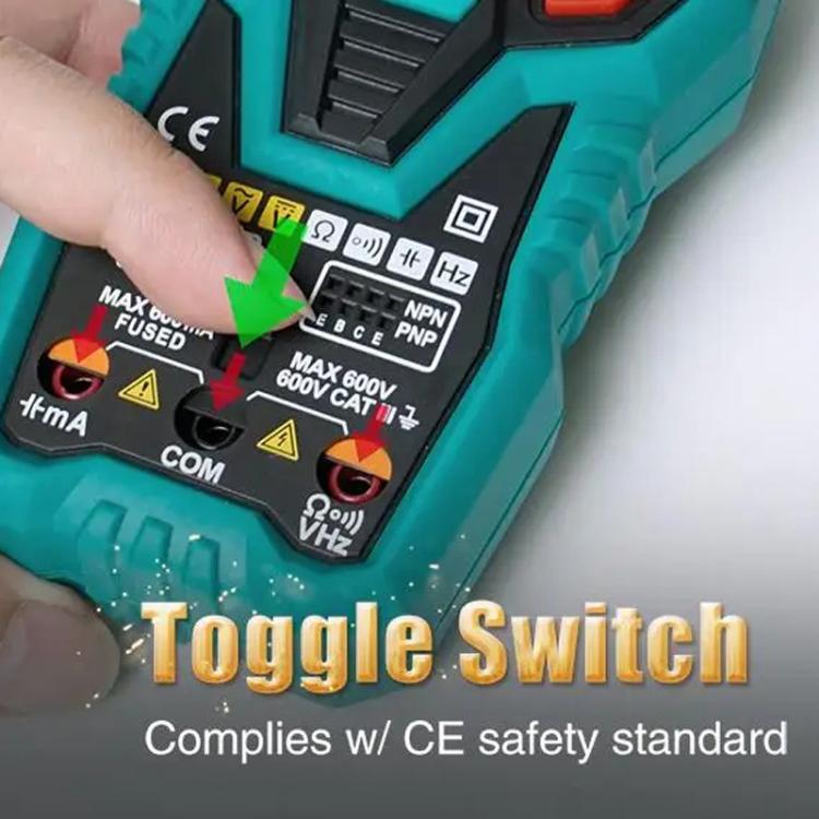 Multifunctional Burn-Proof 3 5/6 Intelligent Digital Multimeter Electrician Auto Ranging Universal Meter, MT-1708-C