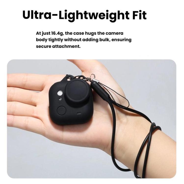 For Insta360 GO Ultra Silicone Case & Lens Cap Set with Lanyard  Anti-Scratch Camera Body Protector, Silicone Case & Lens Cap Set