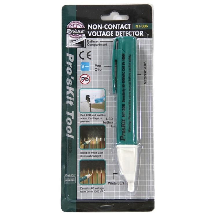 Non-Contact Portable Electrical Tester Pen With LED Zero Ground Wire Testing Tool, ProsKit NT-306