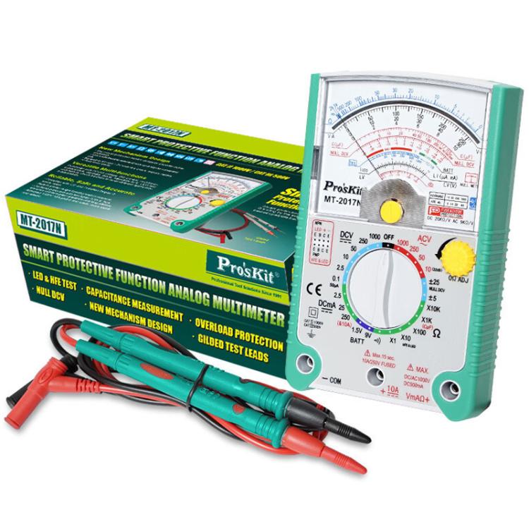 Analog Multimeter 26 Range Misoperation-Proof Burn-Proof Electrical Meter, ProsKit MT-2017N