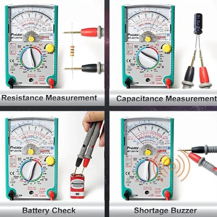 Analog Multimeter 26 Range Misoperation-Proof Burn-Proof Electrical Meter, ProsKit MT-2017N