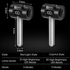 WEST BIKING Smart Sensor Bike Tail Light, 180-degree Wide Angle, IPX4 Waterproof, Dynamic LED Effects with Battery Display, Red Light, RGB Light