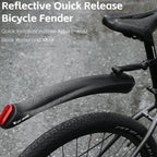 WEST BIKING Quick-Release Mountain Bike Fenders Set Reflective Front & Rear Mudguards for MTB