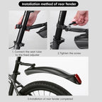 WEST BIKING Quick-Release Mountain Bike Fenders Set Reflective Front & Rear Mudguards for MTB