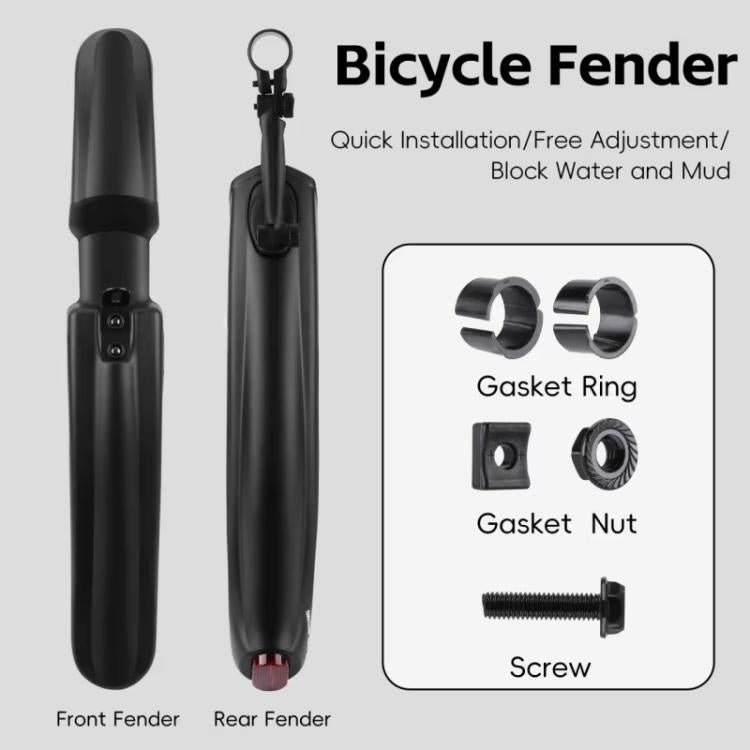 WEST BIKING Quick-Release Mountain Bike Fenders Set Reflective Front & Rear Mudguards for MTB