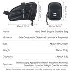 WEST BIKING Hard Shell Bike Saddle Bag Cycling Seat Pack with Reflective Strips & Tail Light Mount, YP0707395