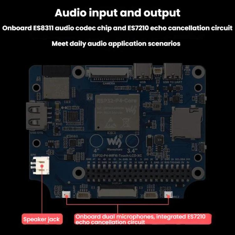 WAVESHARE ESP32-P4 Touch Circular LCD Screen Development Board, ESP32-P4-WIFI6-Touch-LCD-4C