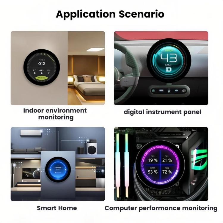 WAVESHARE 31523 ESP32-P4 Touch Circular LCD Screen Development Board, ESP32-P4-WIFI6-Touch-LCD-3.4C, ESP32-P4-WIFI6-Touch-LCD-4C