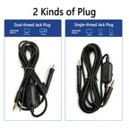 2m Tuning Edition Headphone Cable For Sennheiser GAME ONE / GAME ZERO / PC 373D / GSP350 / GSP500 / GSP600, Single Plug, Dual Plug