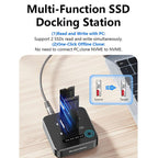 Blueendless SD08A M.2 NVMe SSD Docking Station Dual-Bay USB 3.2 Gen2 10Gbps External Drive Enclosure With One-Key Offline Clone Function, US Plug, EU Plug, UK Plug