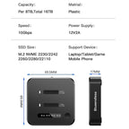 Blueendless SD08A M.2 NVMe SSD Docking Station Dual-Bay USB 3.2 Gen2 10Gbps External Drive Enclosure With One-Key Offline Clone Function, US Plug, EU Plug, UK Plug